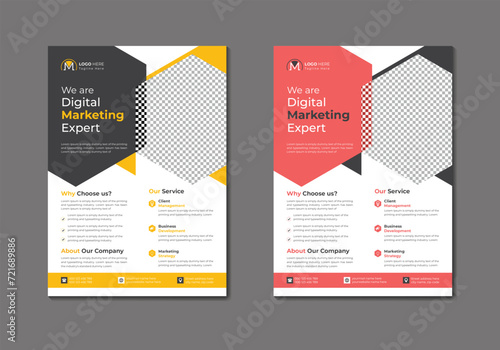 Vector digital marketing agency and corporate business flyer template