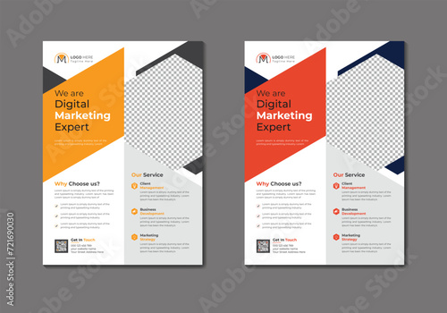 Vector digital marketing agency and corporate business flyer template