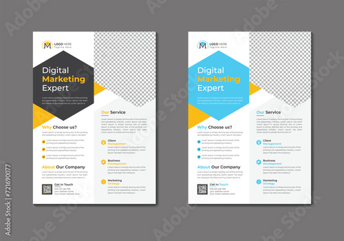 Vector digital marketing agency and corporate business flyer template 