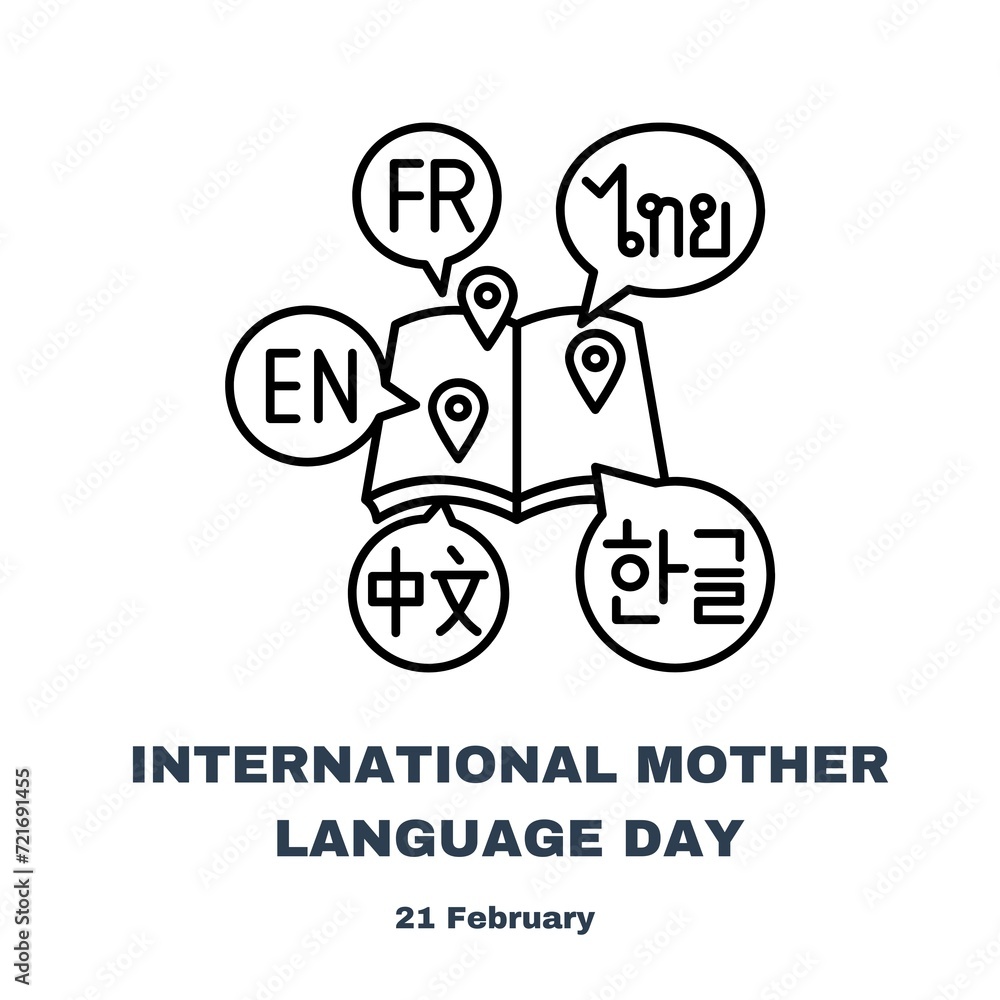 international mother language day illustration.21 february