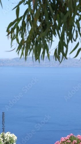 View of the Santorini Caldera from Firostefani in Santorini photo