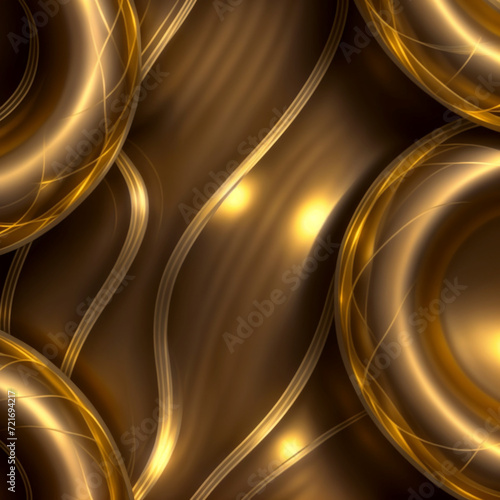This image features a wavy background of gold lines on a brass background.
