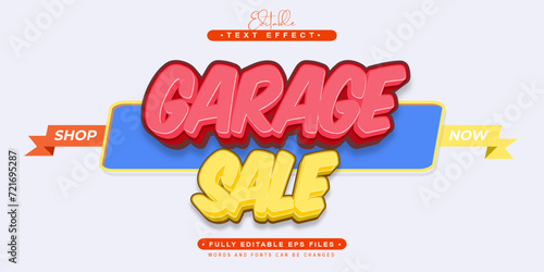 editable garage sale text effect.typhography logo