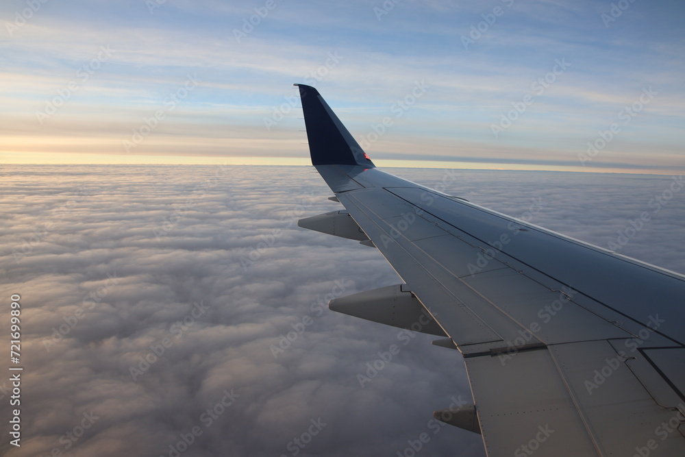 Obraz premium View of the earth from the airplane window. 