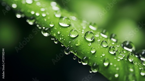 misting hose with a sharp focus on the water droplets against a blurred green backdrop