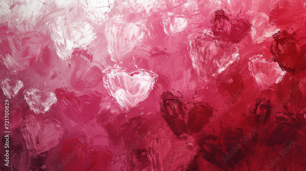 Expressive Brush Stroke Hearts in a Palette of Reds and Pinks Abstract Background Expressive Brush Stroke Hearts in a Palette of Reds and Pinks Abstract Background