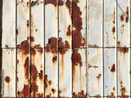 Rusty metal background with streaks of rust. Corroded metal background. Rust stains. Rusty corrosion.