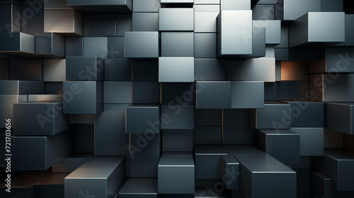 A sleek and modern 3D background composed of interconnected square shapes. Generative ai.