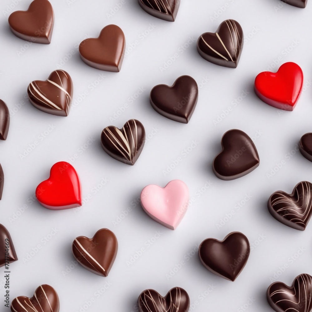 Heart shaped chocolate candies