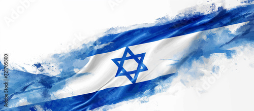 flag of Israel for a banner. white background photo