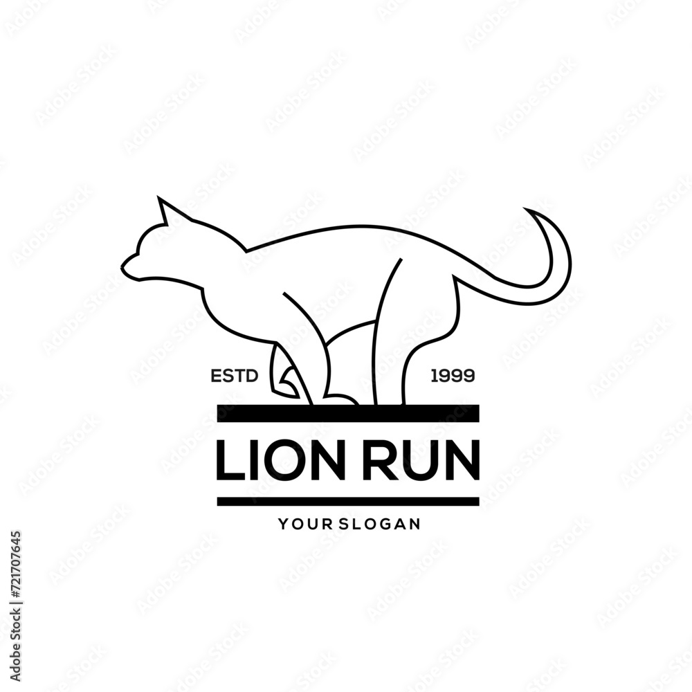 Lion logo vintage design illustration