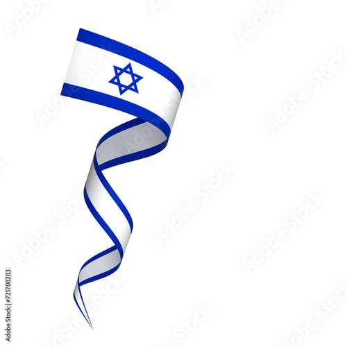 Israel flag element design national independence day banner ribbon png 