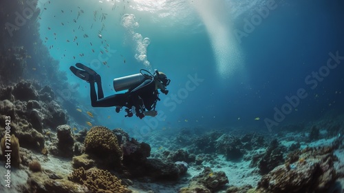 diver at the bottom of the sea