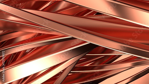 Wallpaper Mural Copper Wavy Metal Gentle Curtain Luxury Bezier Curve Art Elegant Modern 3D Rendering Abstract Background Torontodigital.ca
