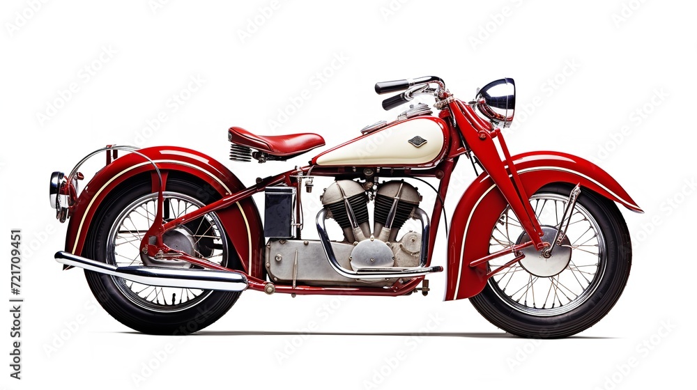 Fototapeta premium Vintage Motorcycle Cruising on Open Road - AI Generated
