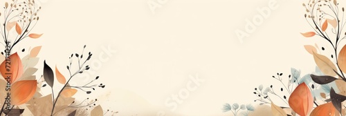 blank mock-up space with watercolor border barely noticeable colorful flower photo