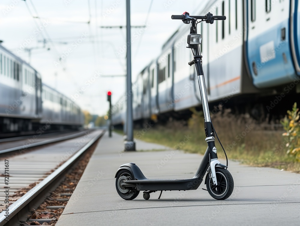 Modern Electric Scooter Zooming in City - AI Generated