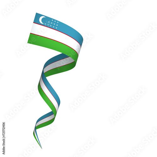 Uzbekistan flag element design national independence day banner ribbon png 