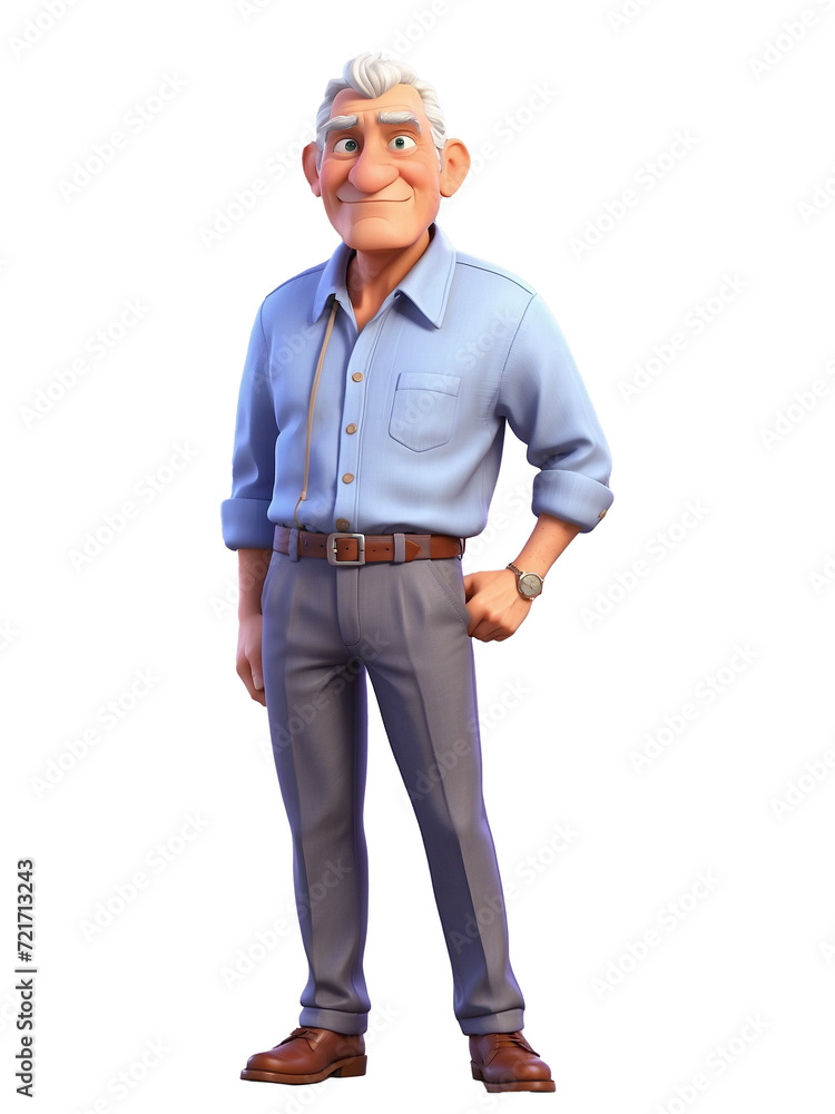 A granddaddy Front View perfect full body front view Normal Face, 3d Character Design. A granddaddy Front View perfect full body front view Normal Face, 3d Character Design.