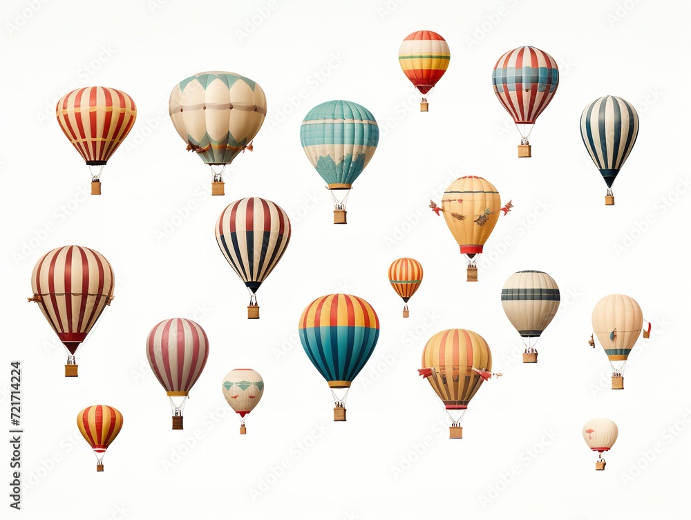 Dreamy Hot Air Balloon Floating in Blue Sky - AI Generated Dreamy Hot Air Balloon Floating in Blue Sky - AI Generated