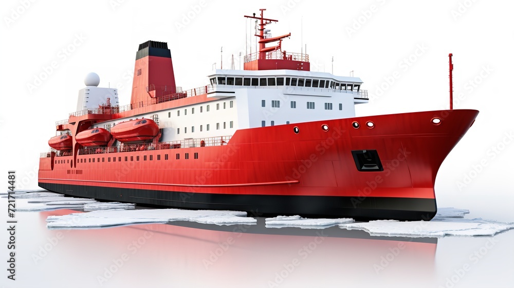 Mighty Icebreaker Ship Pioneering Arctic Waters - AI Generated