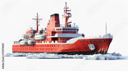 Mighty Icebreaker Ship Pioneering Arctic Waters - AI Generated