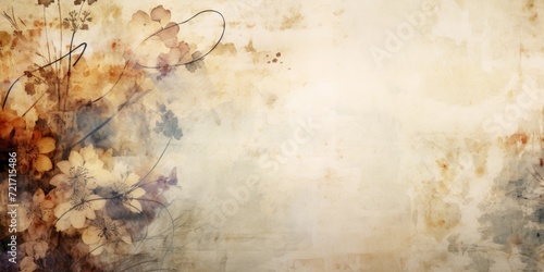 beige abstract floral background with natural grunge textures