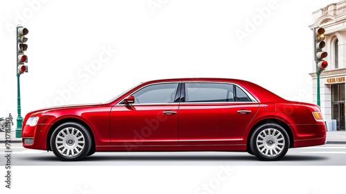 Elegant Luxury Limousine Cruising City Streets - AI Generated