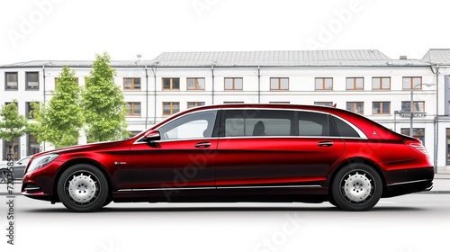 Elegant Luxury Limousine Cruising City Streets - AI Generated © VisualMarketplace