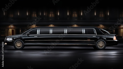 Elegant Luxury Limousine Cruising City Streets - AI Generated photo