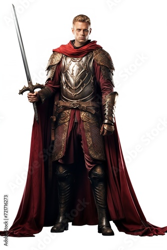 Obraz na płótnie Gallant Medieval Knight, AI Generated w salonie