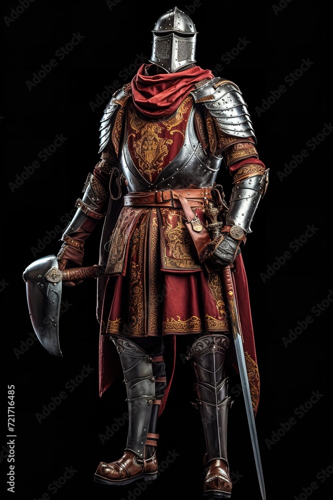 Obraz premium Gallant Medieval Knight, AI Generated