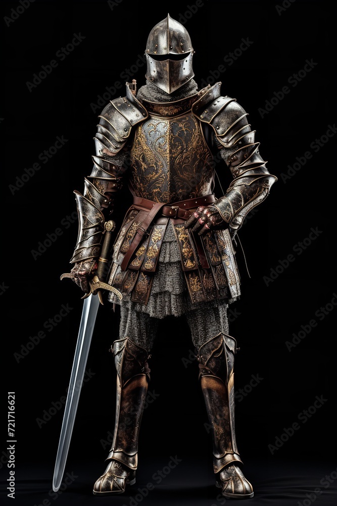 Gallant Medieval Knight, AI Generated