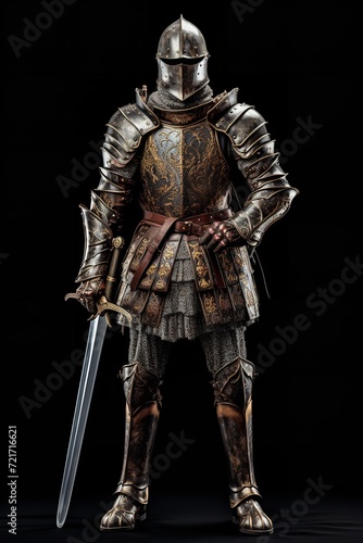 Gallant Medieval Knight, AI Generated