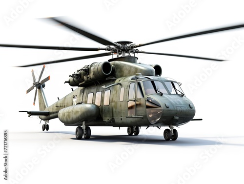 Advanced Military Helicopter Patrolling the Skies - AI Generated