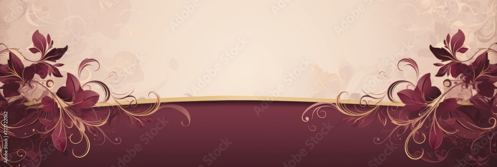 Burgundy illustration style background very large blank area