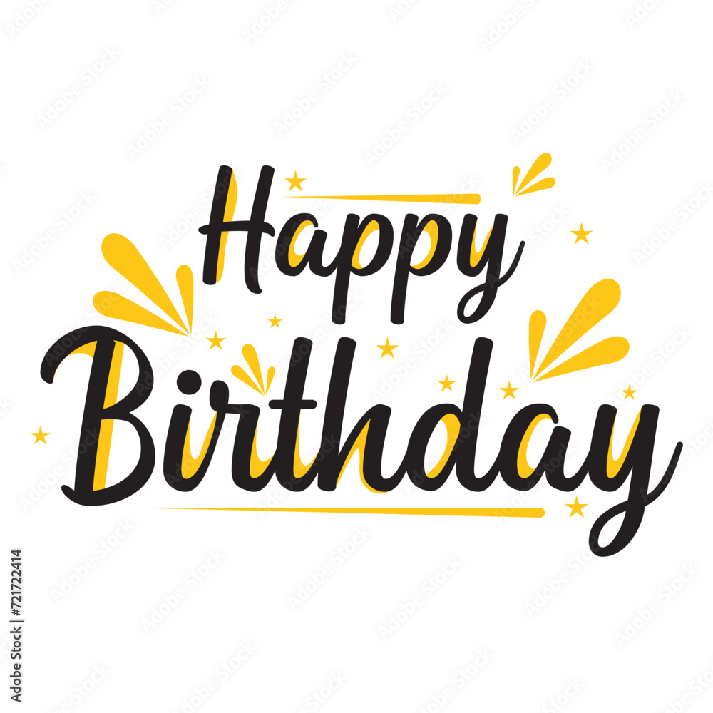 happy birthday text typography