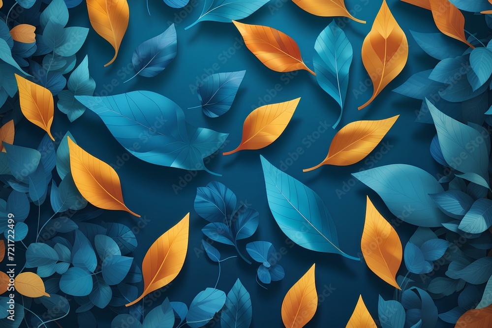 Abstract Leaf Gradient Blue Background, created by ai generated Abstract Leaf Gradient Blue Background, created by ai generated