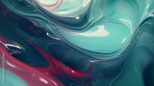 Abstract background of swirling liquid acrylic resin in blue and pink colors
