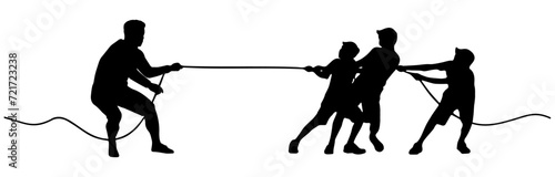 silhouette of a tug of war