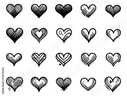 Compilation of Heart Designs with Diverse Strokes