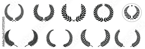 Exclusive Black Laurel Wreath Emblem Pack, Icons for Celebrating Achievements