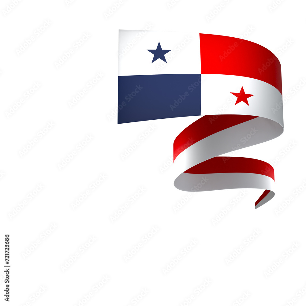 Panama flag element design national independence day banner ribbon png
