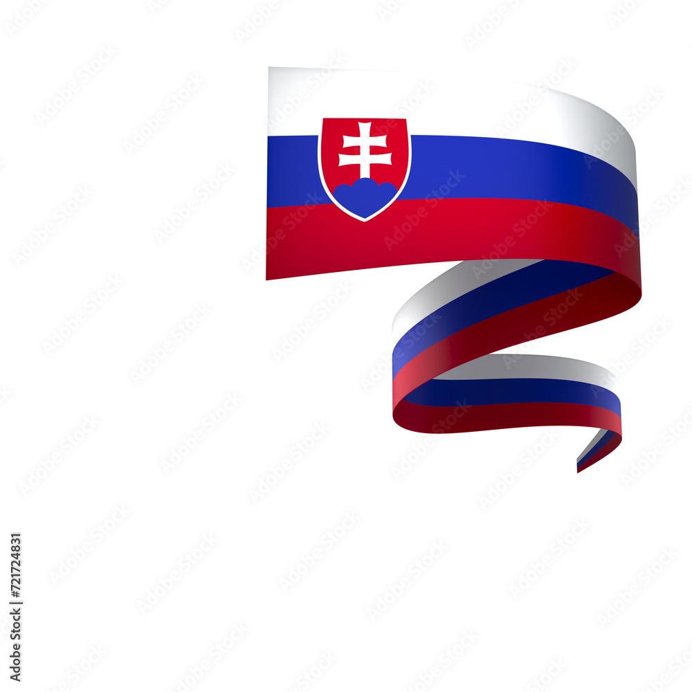 Naklejka premium Slovakia flag element design national independence day banner ribbon png