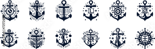 Seafaring Vector Collection - Anchors, Compass, and Nautical Symbols