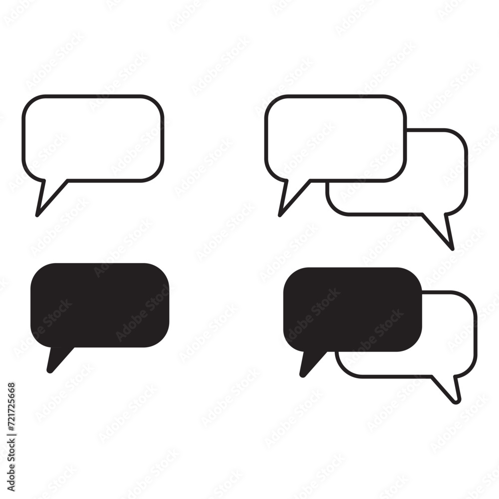 Chat vector icon. Talk bubble speech icon. Blank empty bubbles vector design elements. Chat vector icon. Talk bubble speech icon. Blank empty bubbles vector design elements.
