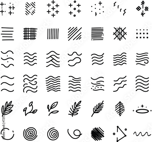 Abstract Brush Strokes and Textures Icon Set