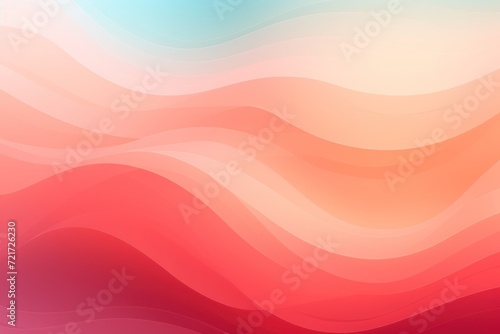Coral gradient colorful geometric abstract circles and waves pattern background