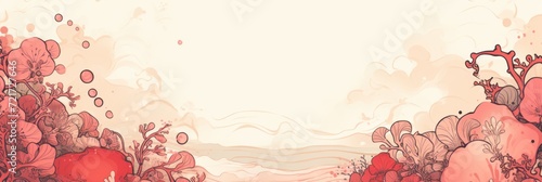 Coral illustration style background very large blank area