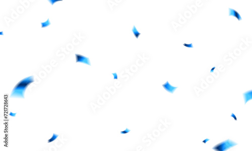 Celebration background with blue zigzag confetti falling, vector illustration